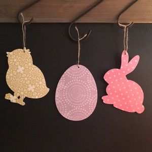 Easter Wooden Hanging Ornaments Set 3 Hanging Wooden Easter Decorations